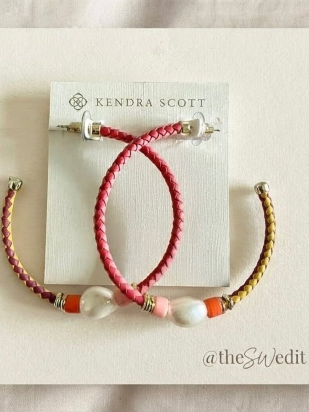 Kendra Scott Coral Mix Raven Hoop Earrings | The SW Edit